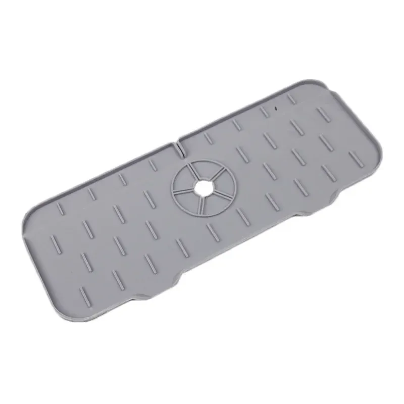 Tapis d'égouttage en silicone pour évier de cuisine, anti-éclaboussures, bouchon de vidange, protection de plan de travail pour salle de bains, égouttoir à séchage rapide 8