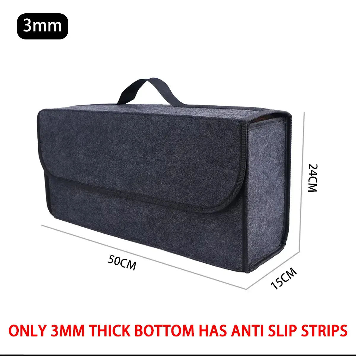 Boîte de rangement en feutre pour voiture, 1 pièce, gris foncé, pliable, antidérapante, universelle, de haute qualité 8