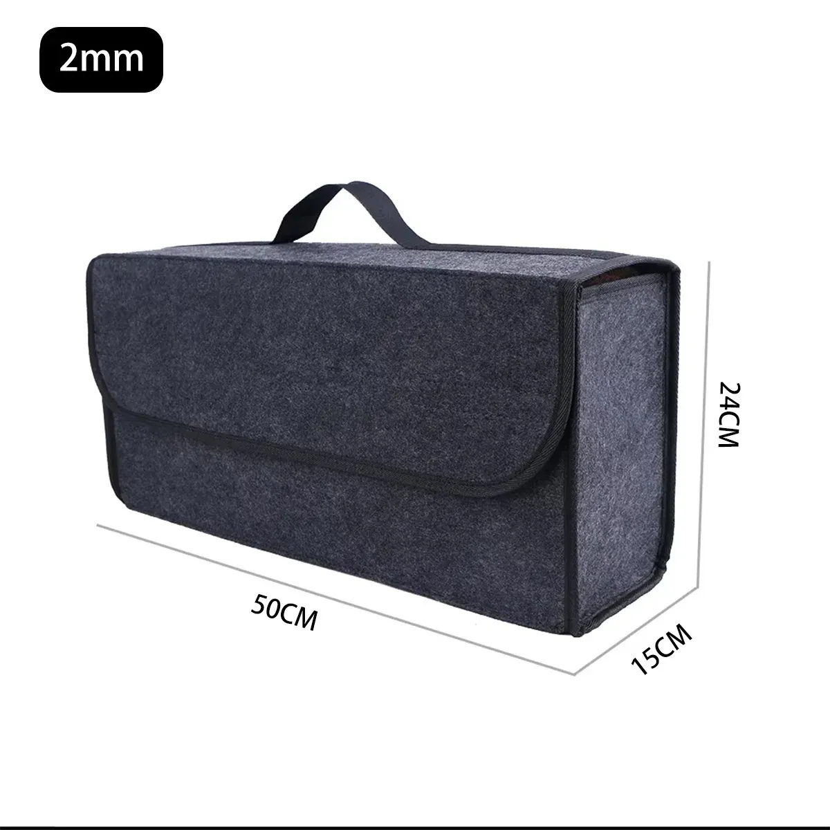 Boîte de rangement en feutre pour voiture, 1 pièce, gris foncé, pliable, antidérapante, universelle, de haute qualité 7