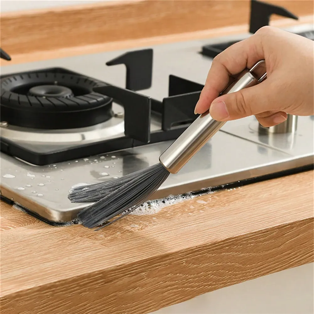 Brosse de nettoyage multifonction avec manche en acier pour la maison, la cuisine et la salle de bain (lot de 1 ou 2) 6