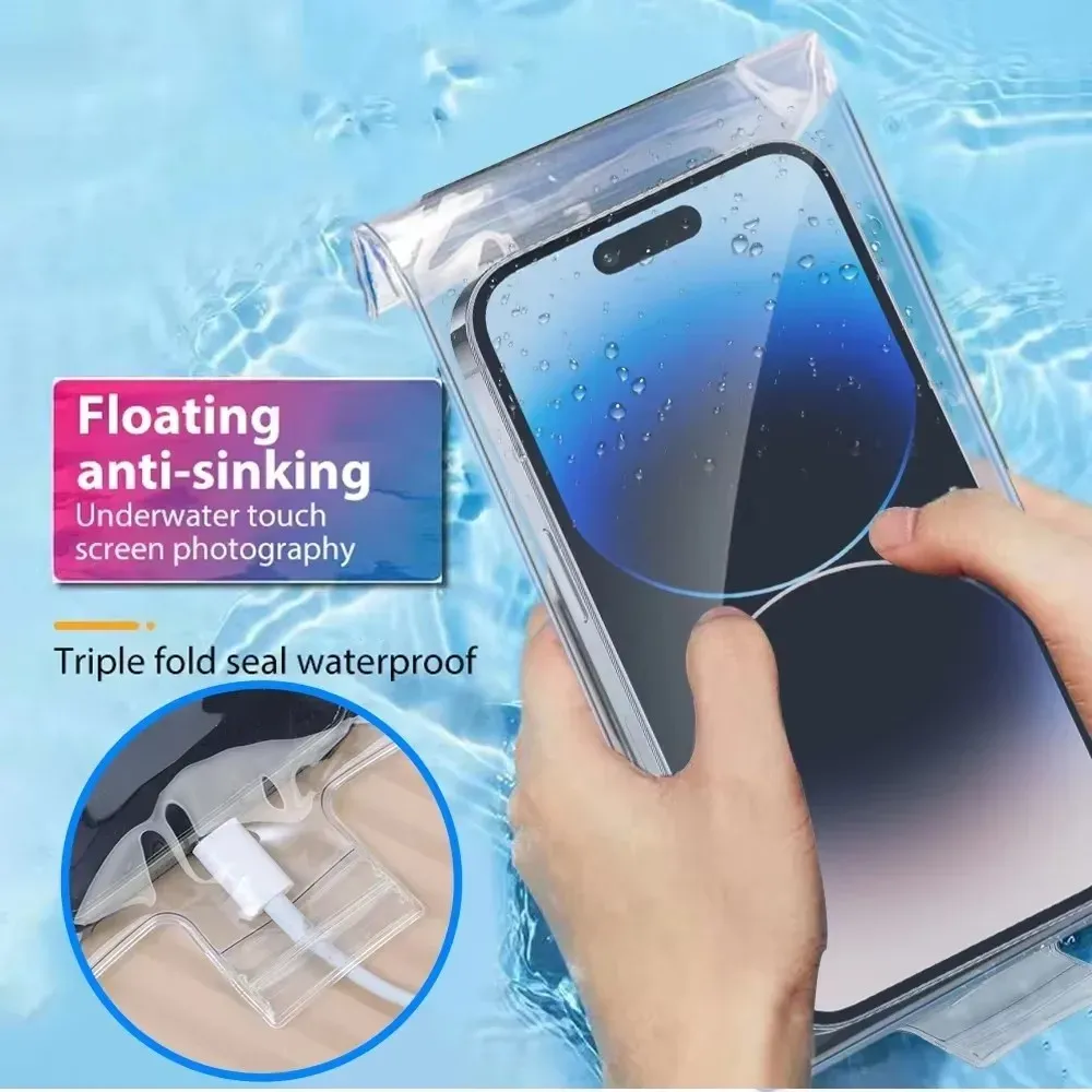 Housse étanche transparente pour téléphone, pochette de protection sous-marine pour natation, compatible iPhone 16, Samsung et Xiaomi 3