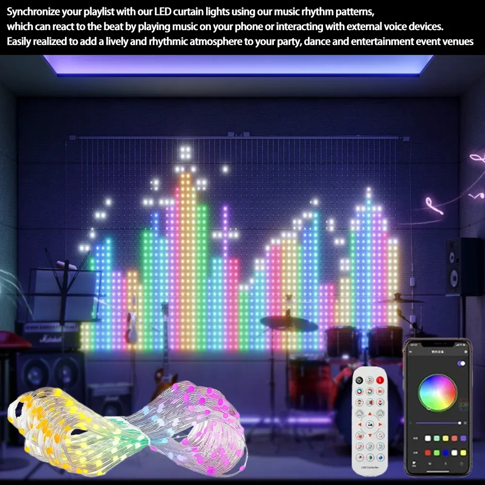 Rideau lumineux LED, décoration de fêtes