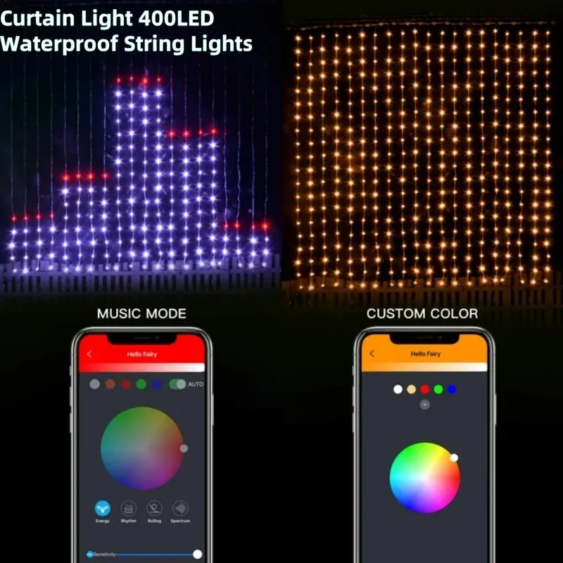 Rideau lumineux LED intelligent, détail des effets