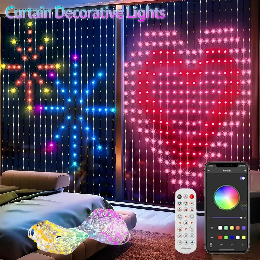 Rideau lumineux LED, ambiance de soirée
