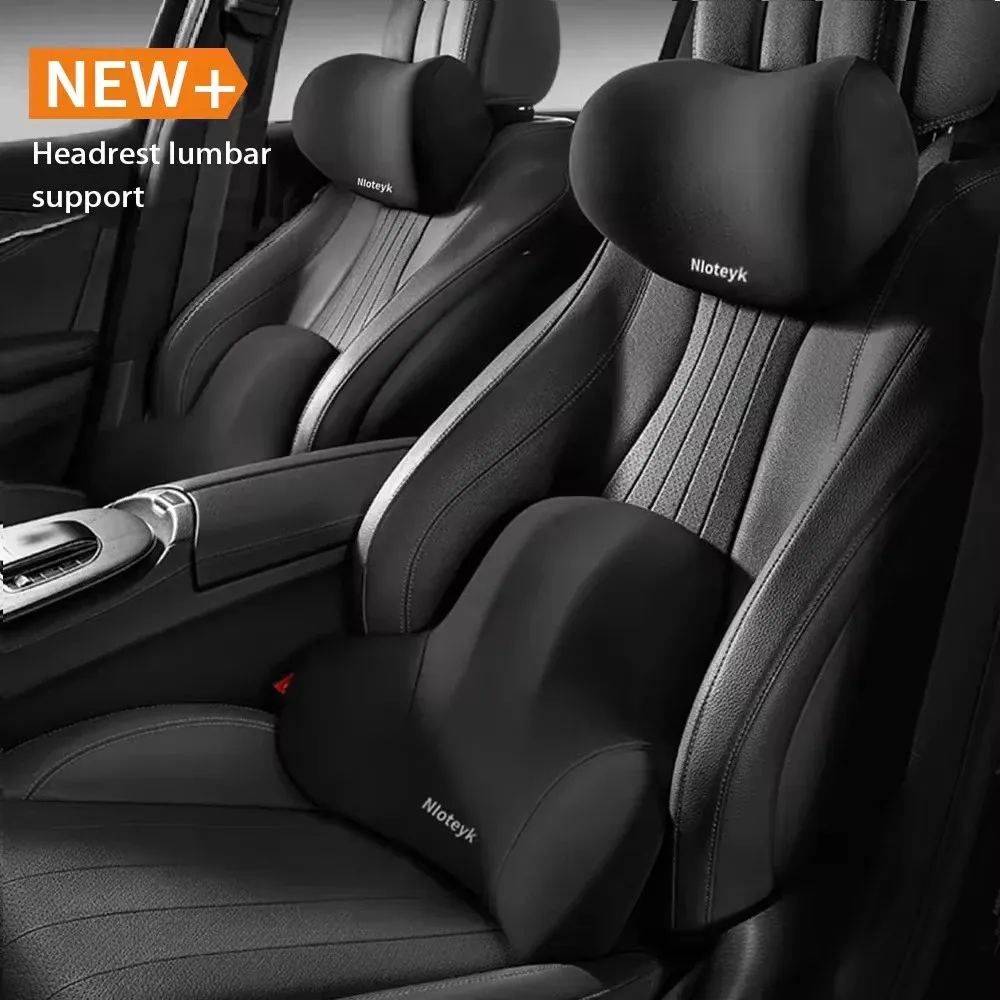 Oreiller de cou pour voiture en mousse à mémoire de forme, coussin lombaire et soutien dorsal, coussin respirant pour appui-tête, soulage le stress, oreiller de siège auto