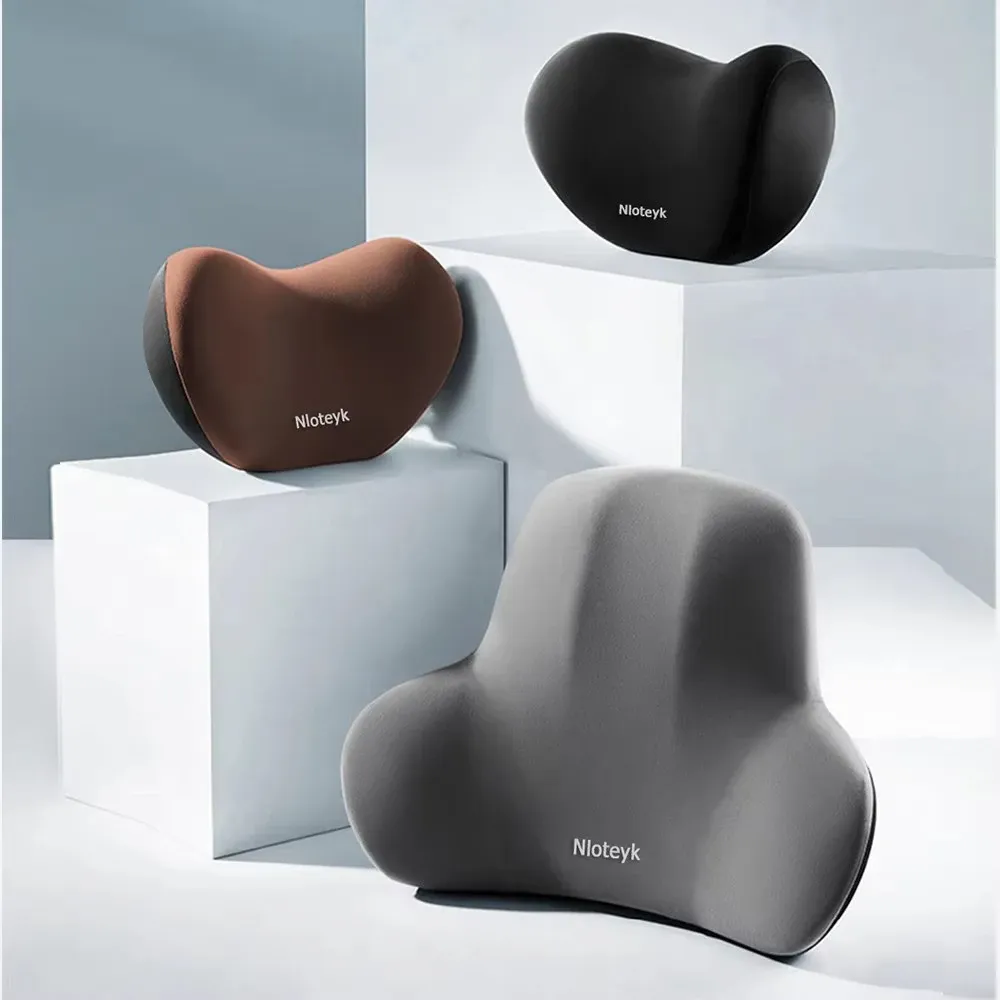 Oreiller de cou pour voiture en mousse à mémoire de forme, coussin lombaire et soutien dorsal, coussin respirant pour appui-tête, soulage le stress, oreiller de siège auto 6
