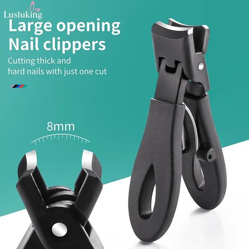 Coupe-ongles grande mâchoire (ouverture 8 mm) en acier inoxydable, pour ongles épais et durs, coupe-orteils anti-éclaboussures