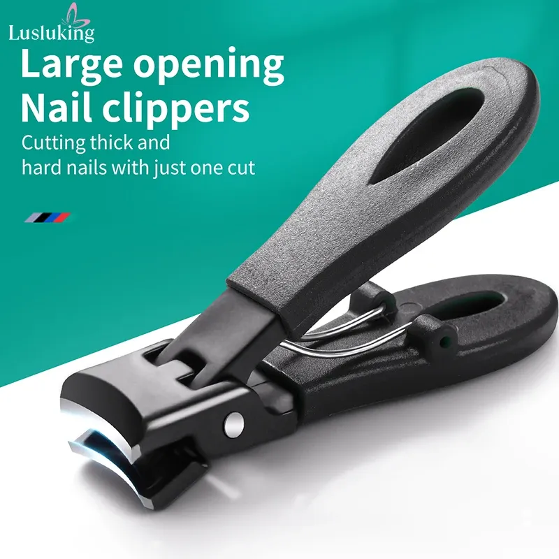 Coupe-ongles grande mâchoire (ouverture 8 mm) en acier inoxydable, pour ongles épais et durs, coupe-orteils anti-éclaboussures 6