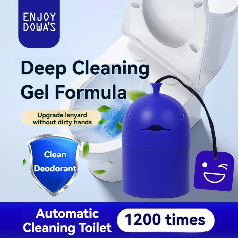 Nettoyant automatique pour toilettes portable au design baleine, à libération lente, gel 150 g (1 flacon)