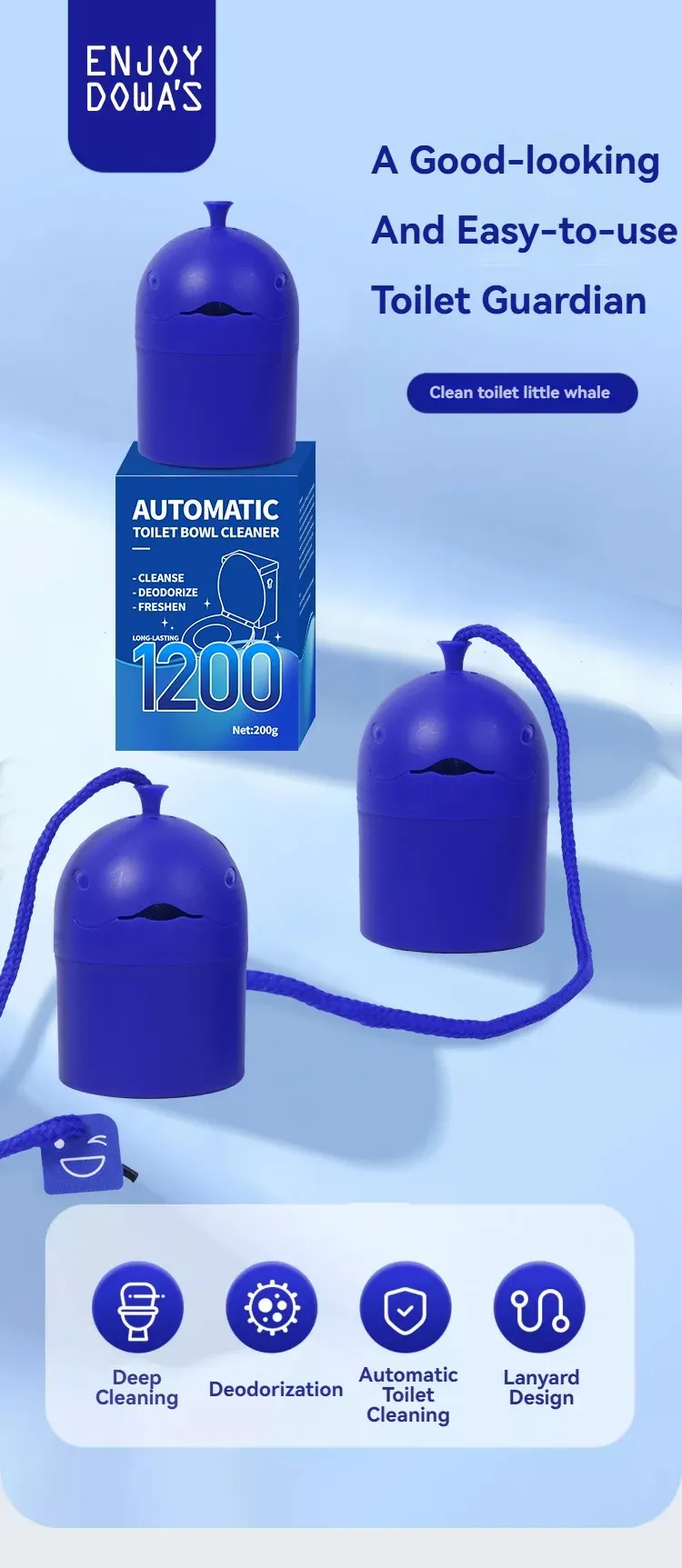 Toilet Whale, nettoyant automatique pour toilettes