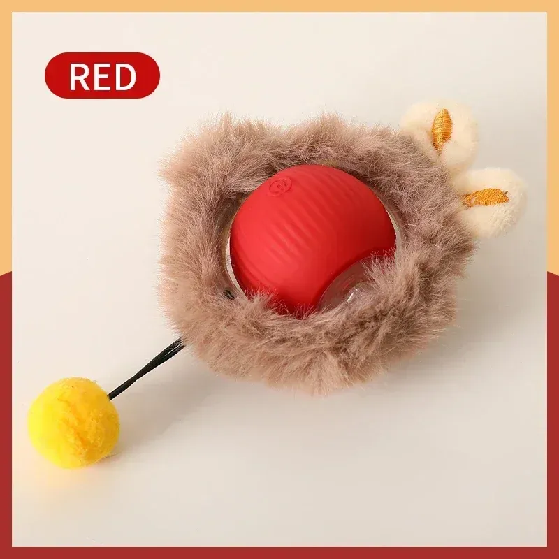 Balle roulante électrique intelligente pour animaux de compagnie, jouet interactif pour chat avec fausse queue et imitation de souris 8