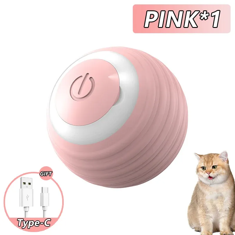 Balle roulante électrique intelligente pour animaux de compagnie, jouet interactif pour chat avec fausse queue et imitation de souris 13