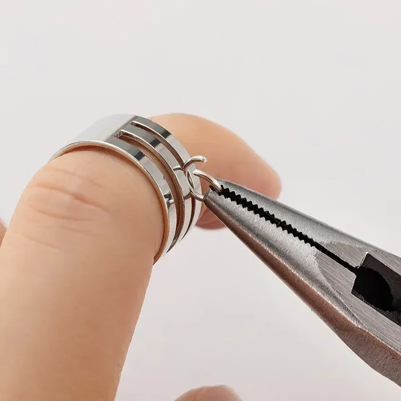 Pince à anneaux en acier inoxydable pour l'ouverture et la fermeture des anneaux de jonction, outil de fabrication de bijoux DIY - Image 1
