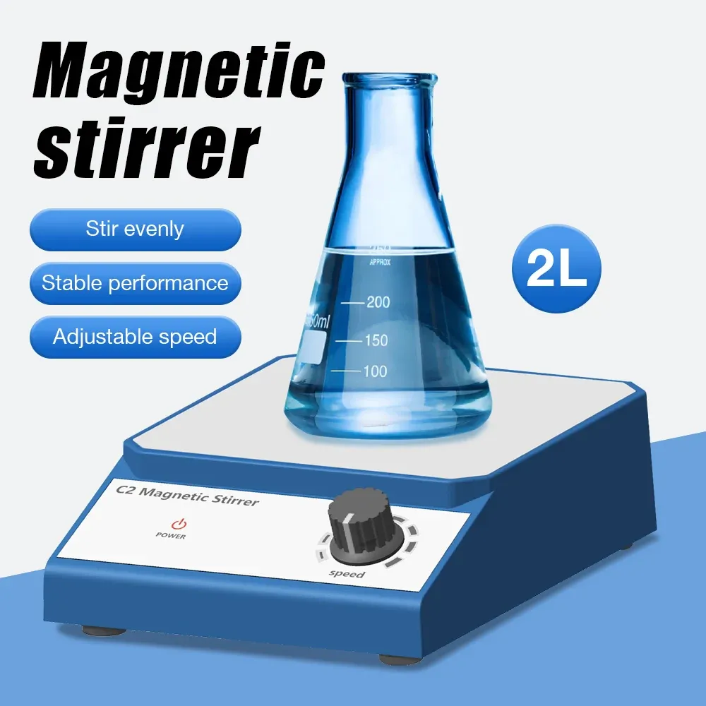 Agitateur magnétique électronique avec barre d'agitation, vitesse réglable jusqu'à 2500 tr/min, alimentation 100-240 V CA - Image 1