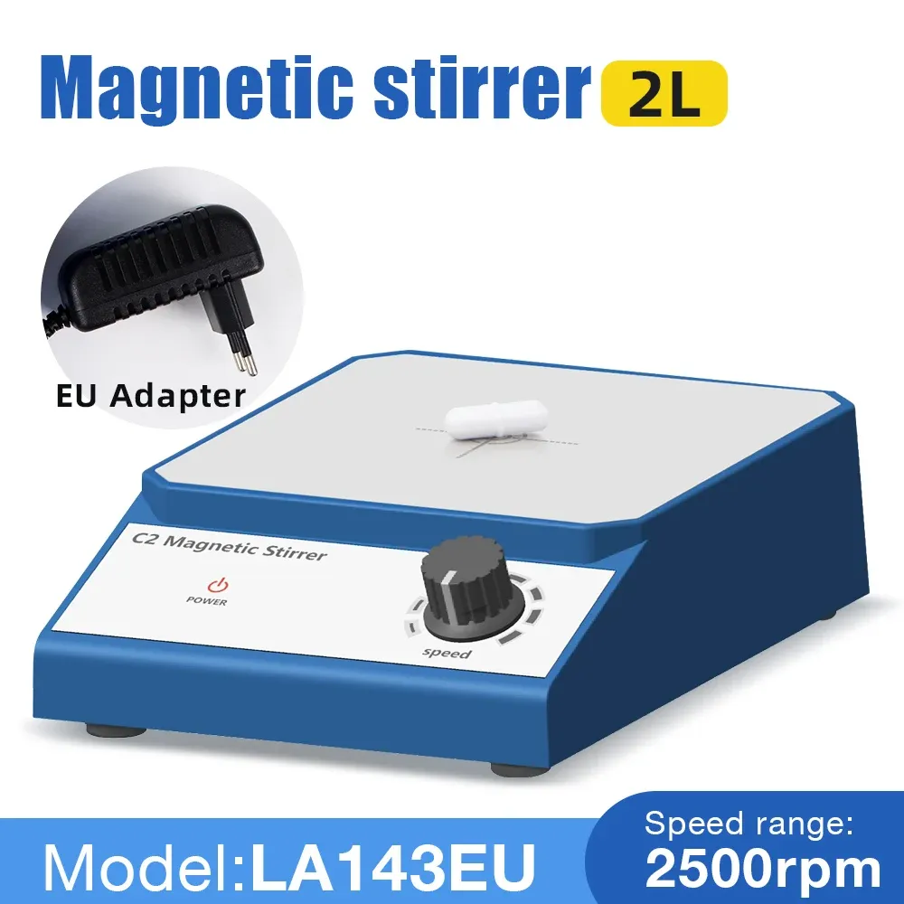 Agitateur magnétique électronique avec barre d'agitation, vitesse réglable jusqu'à 2500 tr/min, alimentation 100-240 V CA 8