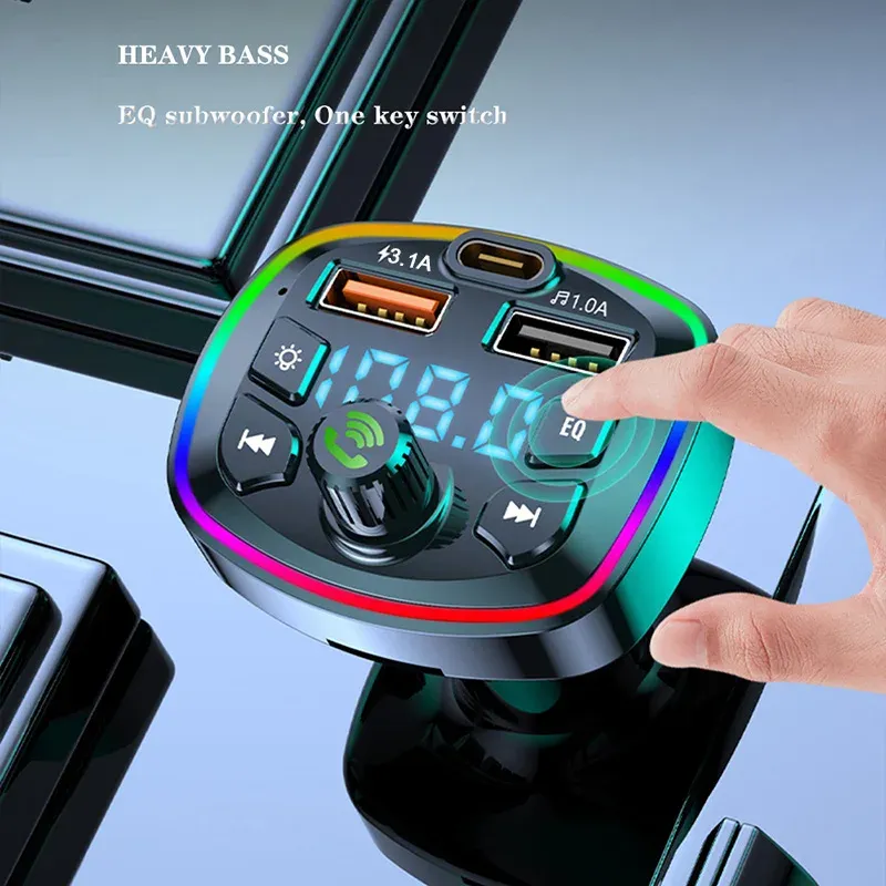 Transmetteur FM Bluetooth 5.0 pour voiture avec double port USB 2.1A et charge rapide 2