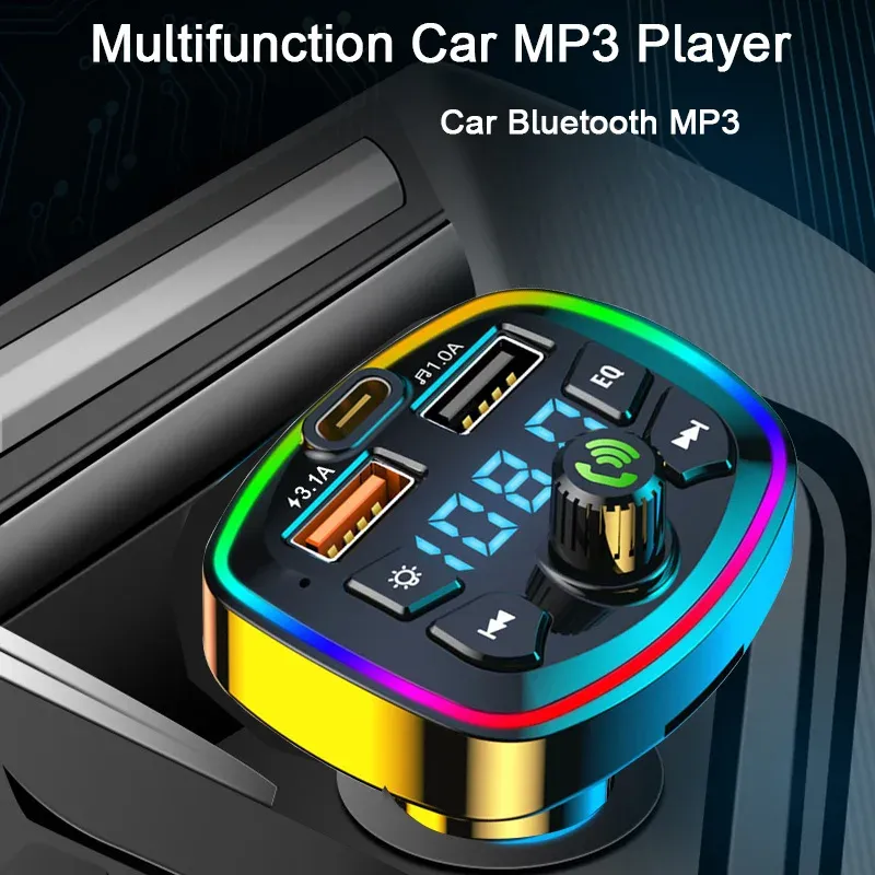 Transmetteur FM Bluetooth 5.0 pour voiture avec double port USB 2.1A et charge rapide 4