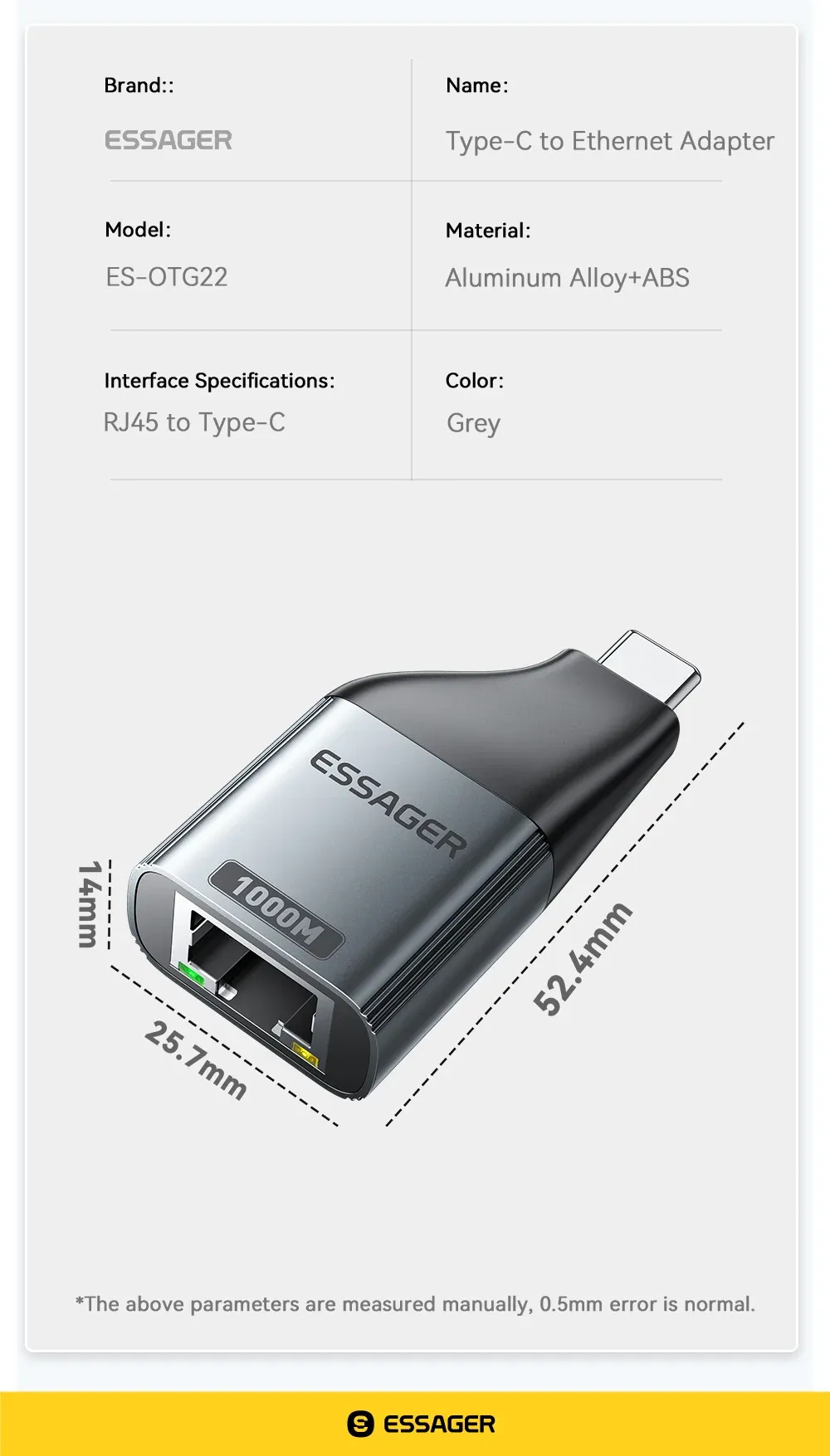 Adaptateur Ethernet ESSAGER, présentation finale
