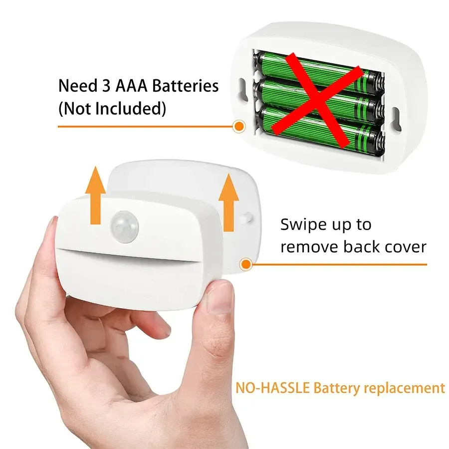 Lampe LED intelligente avec capteur de mouvement PIR et allumage automatique, éclairage sous meuble pour cuisine, chambre et escaliers 4