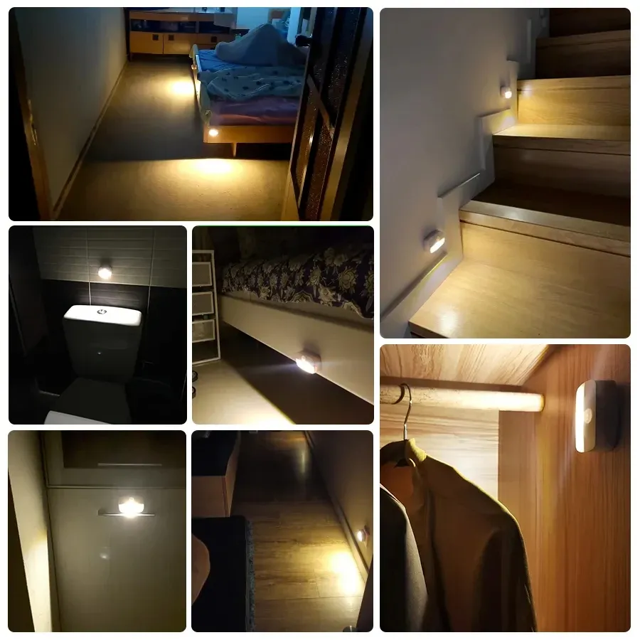 Lampe LED intelligente avec capteur de mouvement PIR et allumage automatique, éclairage sous meuble pour cuisine, chambre et escaliers 6