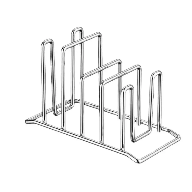 Support de rangement de cuisine en acier inoxydable anti-rouille pour couvercles de casseroles, organisateur multifonctionnel pour planches à découper, idéal pour la maison 6