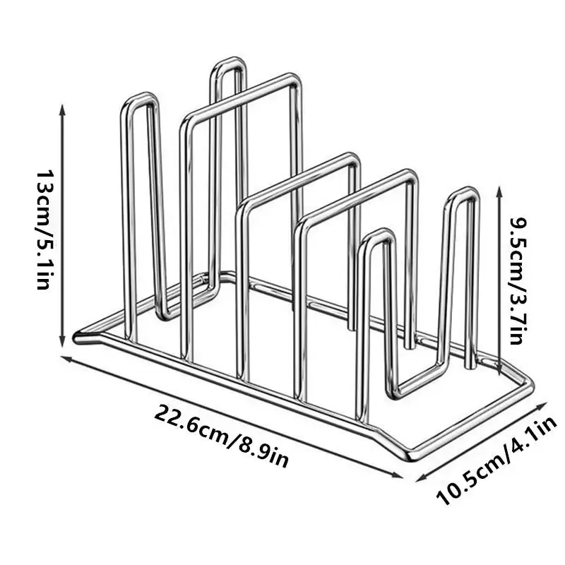 Support de rangement en acier inoxydable pour planches à découper et couvercles