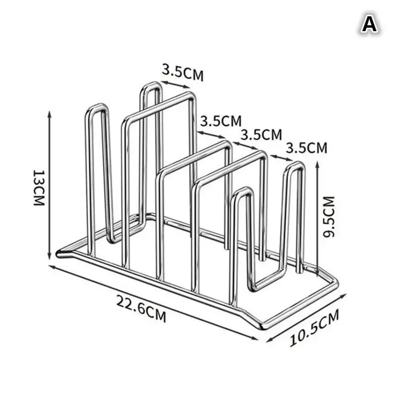 Support de rangement de cuisine en acier inoxydable anti-rouille pour couvercles de casseroles, organisateur multifonctionnel pour planches à découper, idéal pour la maison 8