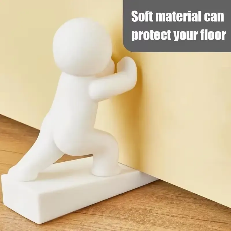 Butée de porte humanoïde lestée antidérapante en PLA, protection anti-rayures pour sol 2