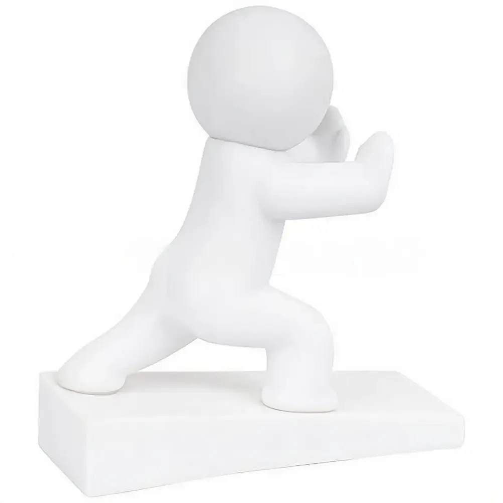 Butoir de porte humanoïde blanc en situation