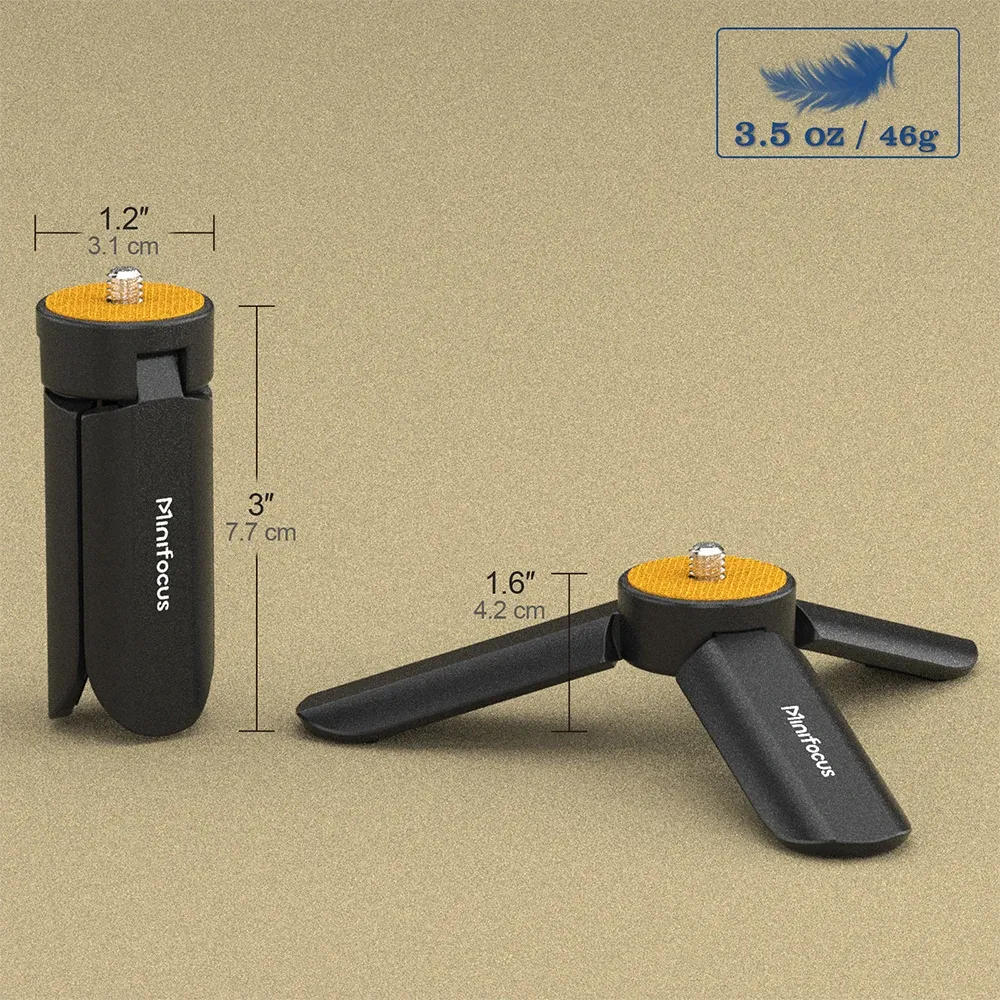 Mini trépied de table portable avec vis 1/4" pour caméra GoPro, support de bureau compact pour vlog, anneau lumineux et stabilisateur de téléphone 2