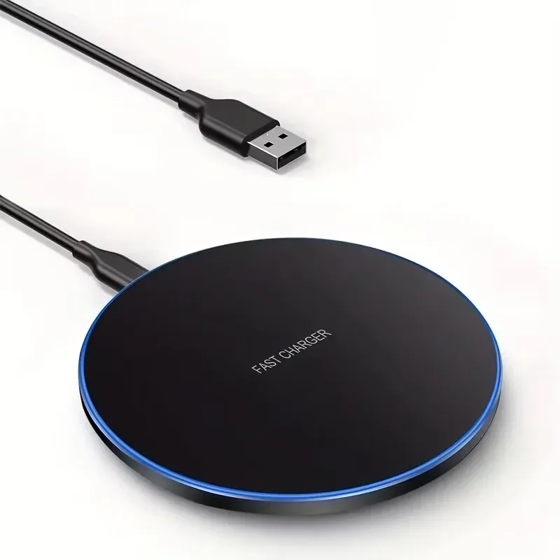 Support de chargeur sans fil LED de bureau 15 W, compatible iPhone, Samsung et Xiaomi
