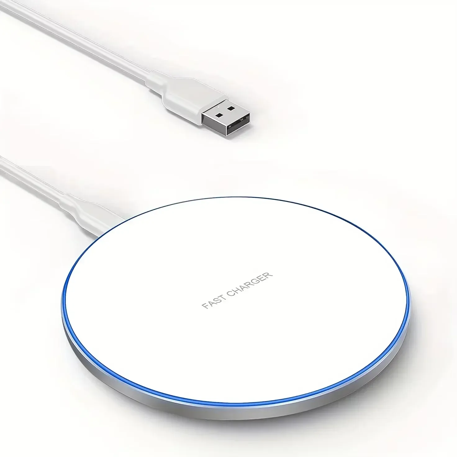Support de chargeur sans fil LED de bureau 15 W, compatible iPhone, Samsung et Xiaomi 8