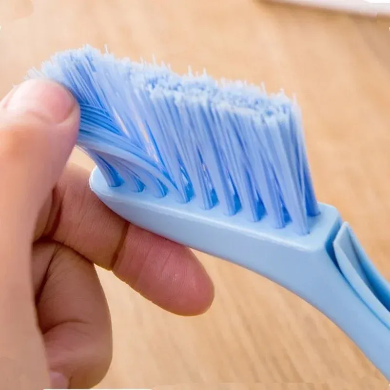 Brosse 2 en 1 polyvalente pour rainures de fenêtre et coins de clavier, avec petite pelle à poussière 3