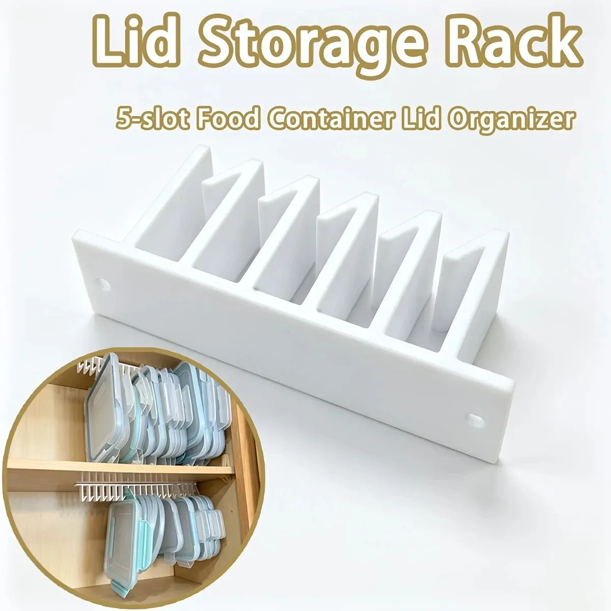 Support de rangement blanc sous étagère d'armoire