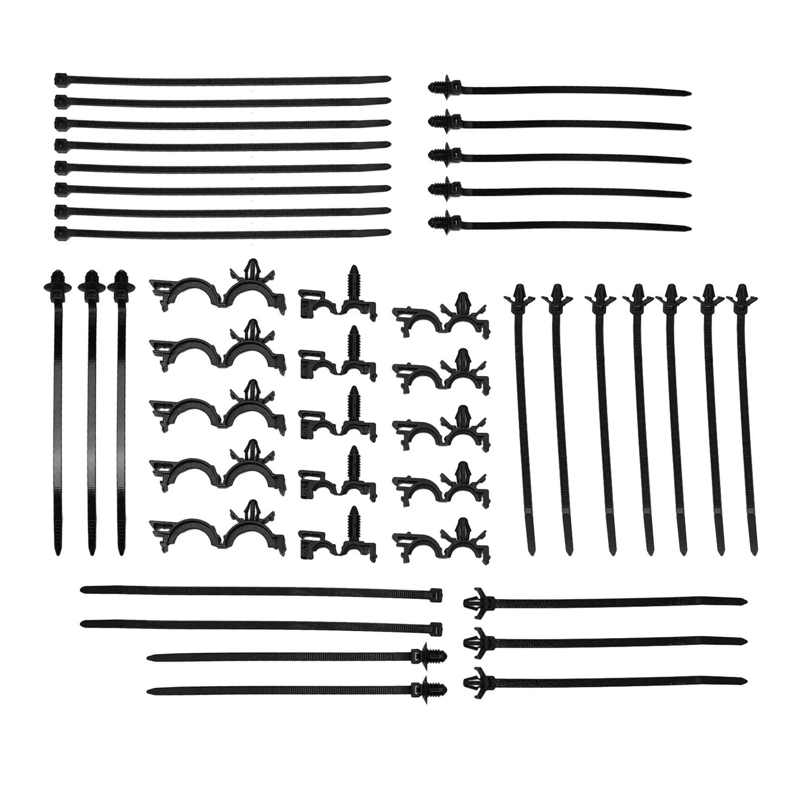 45 pièces universelles de clips de fixation pour faisceau de câbles automobile, attaches de câble à montage poussoir avec clips de routage de fils automobile, attaches à vis 3
