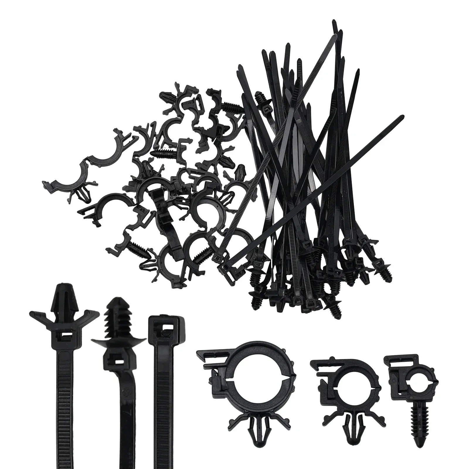 45 pièces universelles de clips de fixation pour faisceau de câbles automobile, attaches de câble à montage poussoir avec clips de routage de fils automobile, attaches à vis 7