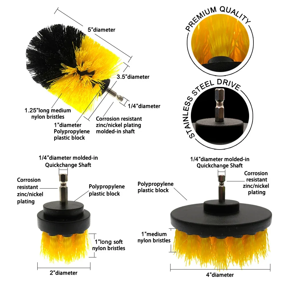 Utilisation de l'ensemble de brosses sur carrelage