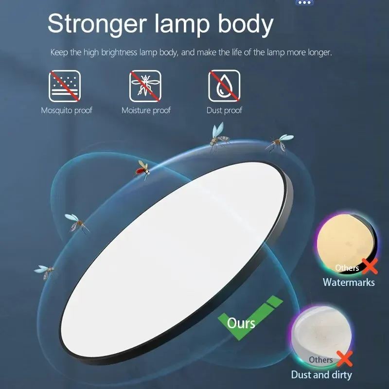 Plafonnier LED avec télécommande et intensité variable, design moderne pour chambre et salon, 36 W / 50 W, 220 V 2