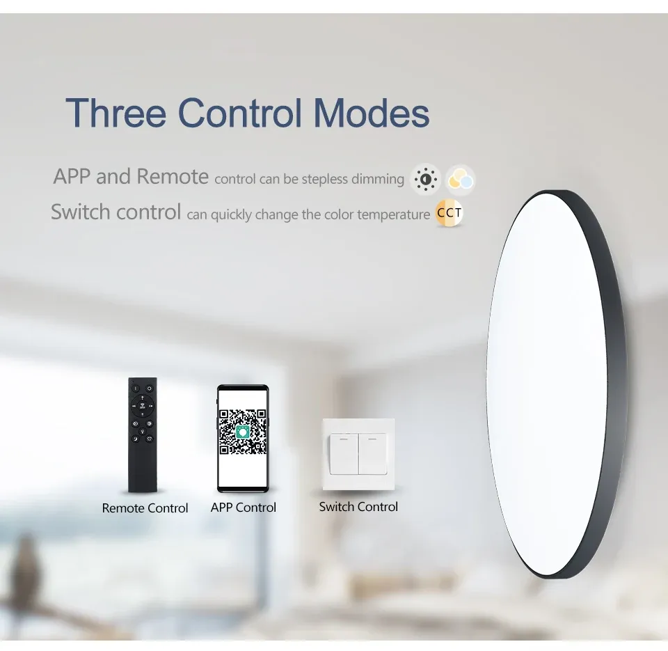 Plafonnier LED intelligent dans un salon