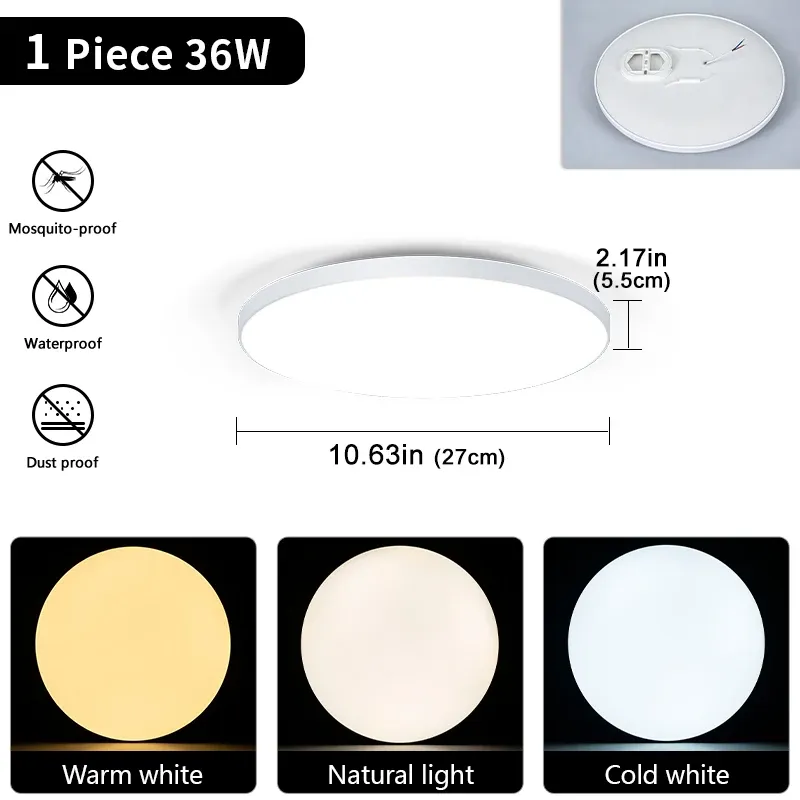 Plafonnier LED avec télécommande et intensité variable, design moderne pour chambre et salon, 36 W / 50 W, 220 V 11