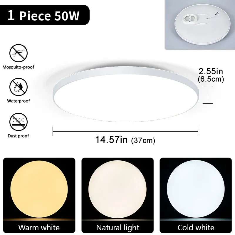 Plafonnier LED avec télécommande et intensité variable, design moderne pour chambre et salon, 36 W / 50 W, 220 V 9