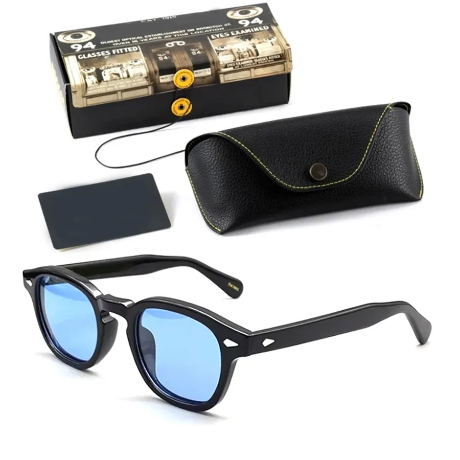 Lunettes de soleil polarisées unisexes à monture en acétate vintage