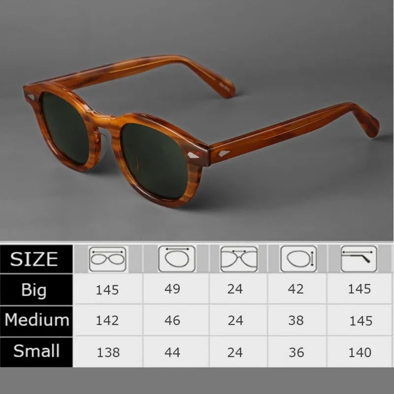 Lunettes de soleil polarisées unisexes à monture en acétate vintage 3