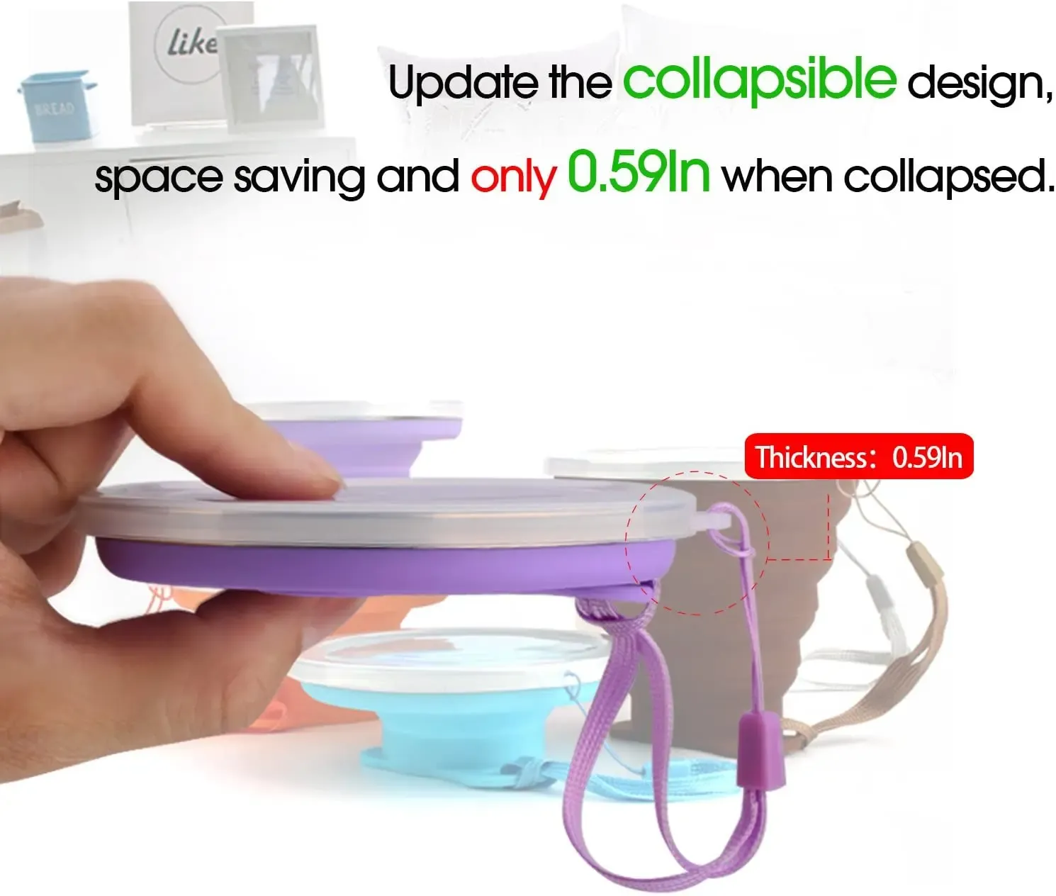 Tasse pliable en silicone télescopique, bouteille d'eau mignonne pour voyage en plein air, tasse pour enfants 2