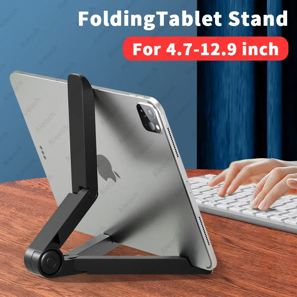 Support portable pour moniteur et tablette, réglable et pliable, compatible avec les tablettes de 7 à 12 pouces, Kindle Fire et smartphones