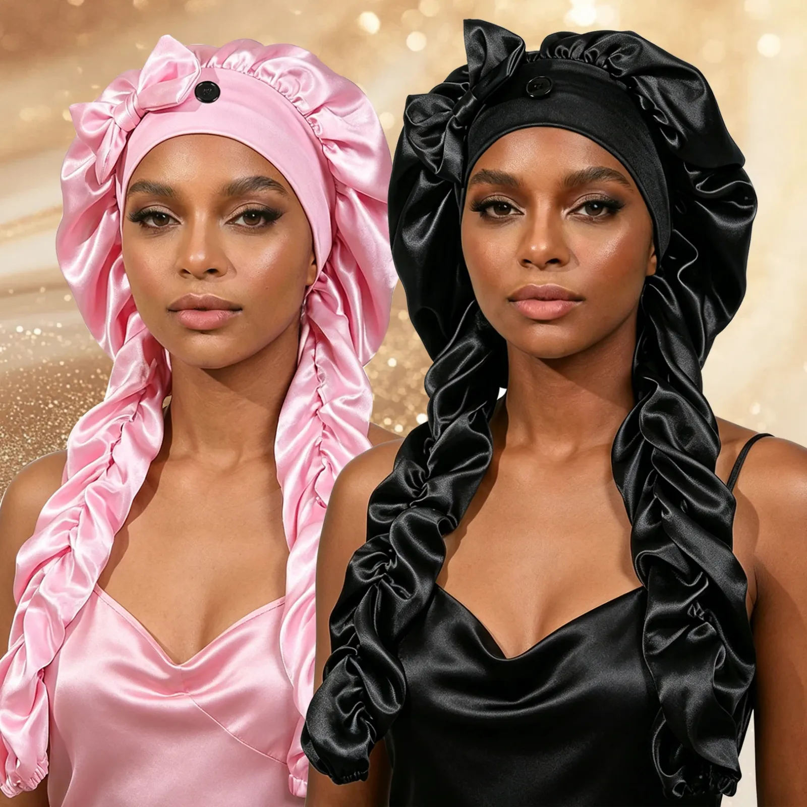 Bonnet en satin pour dormir vue d'ensemble