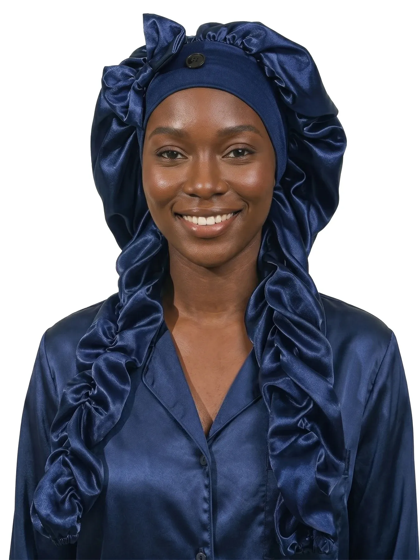 Bonnet de nuit en satin sans chaleur, antidérapant, avec longs rubans à nouer pour tresses et cheveux longs 13