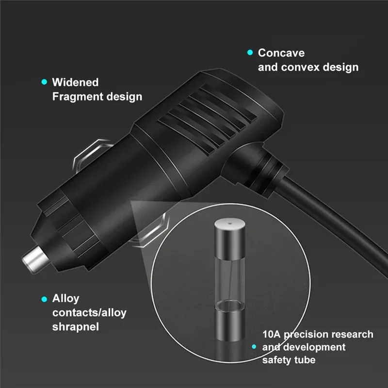 Adaptateur allume-cigare USB-C 3 en 1 pour voiture, chargeur rapide 120 W, compatible 12 V et 24 V 5