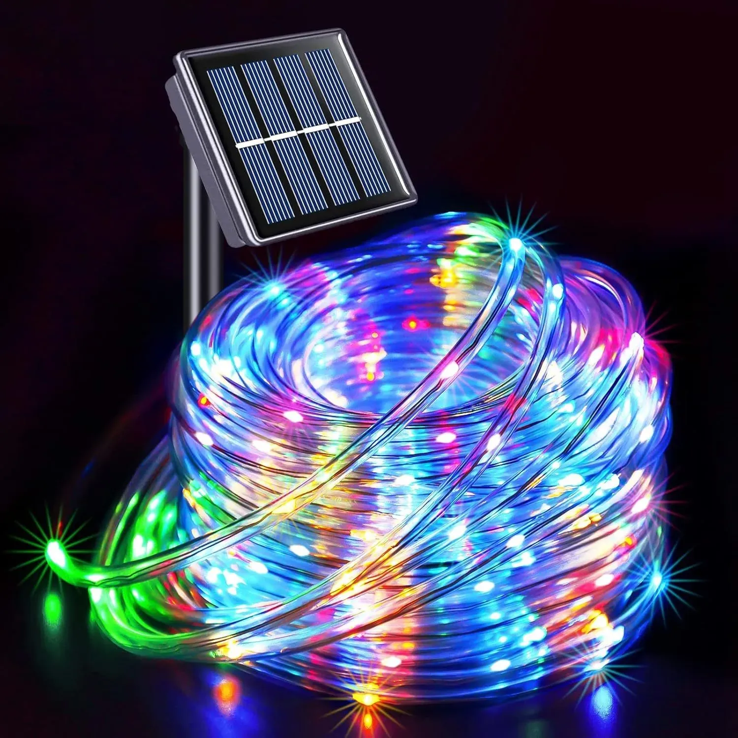 Guirlande lumineuse solaire LED tube à effet dégradé, certifiée UL, pour décoration extérieure et de Noël 8