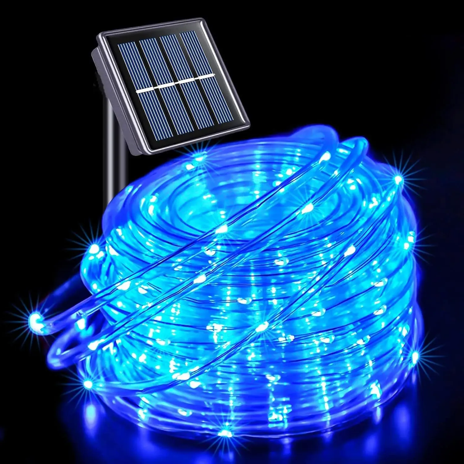 Guirlande lumineuse solaire LED tube à effet dégradé, certifiée UL, pour décoration extérieure et de Noël 10